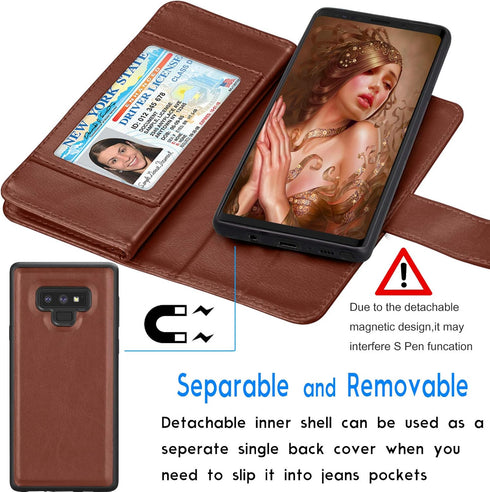 Tekcoo for Galaxy Note 9 Case, for Note 9 Wallet Case, PU Leather ID Cash Credit Card Slots Holder Carrying Folio Flip Cover [Detachable Magnetic ...