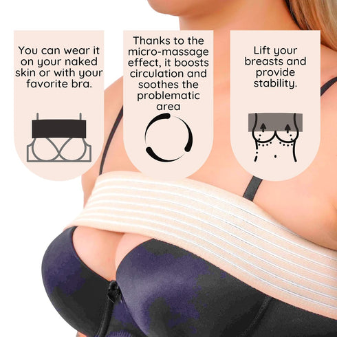 ikido Post Surgery Breast Implant Stabilizer and Compression Band, Breast Augmentation and Reduction Strap, Chest Belt, Sports Bra Support Strap B...