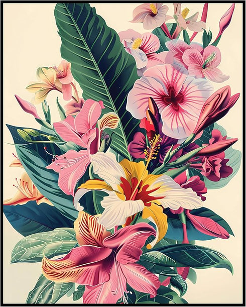 Posterizer 1 pcs-pink dainty bouquet of flowers-Floral & Botanical Art-Abstract & Modern Art-Decor for Home & Office- UNFRAMED Wall Art...