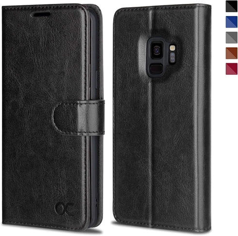 OCASE Samsung Galaxy S9 Case Leather Flip Wallet Case for Samsung Galaxy S9 Devices (Black)...