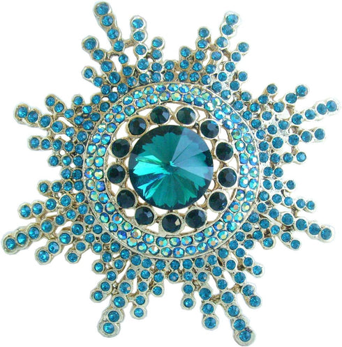 Sindary Wedding 3.15" Sunflower Brooch Pin Pendant Rhinestone Crystal BZ6014...