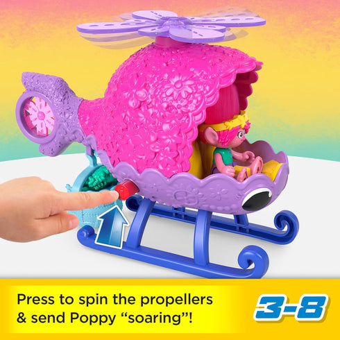 Fisher-Price Imaginext DreamWorks Trolls Toys Poppy's Copter, Helicopter & Figure Playset for Pretend Play Kids Ages 3+ Years...
