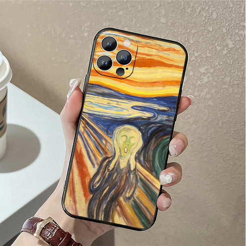 Case for iPhone 14 Pro, The Scream by Edvard Munch Abstract Art Phone Case for Men Women, Soft TPU Full Body Protection Shockproof Protection Phon...