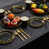 201 Black and Gold Party Supplies, Golden Dot Disposable Party Dinnerware - Black Paper Plates Napkins Cups, Gold Plastic Forks Knives Spoons for ...