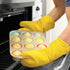 BPA-Free Soft Silicone Oven Mitts - Ultra Heat Resistant Oven Mitts with Thick Cotton Liner - Long Slip Resistant Pot Holders, Flexible Oven Glove...