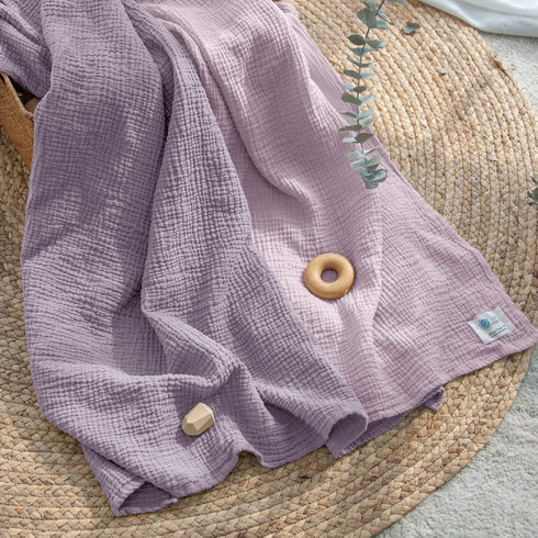 Muslin Swaddle Blanket Baby - Cotton Swaddling Blanket Soft Baby Receiving Blanket Neutral 2Pack(Purple)...