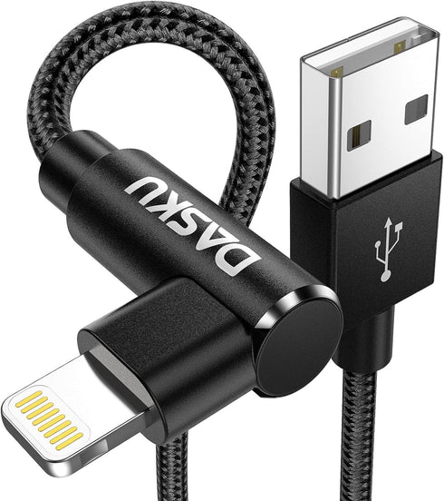 2Pack 90 Degree iPhone Charging Cord 6Ft Right Angle Nylon Braided Mfi Certified Gaming Charger Cable Compatible with iPhone 14 13 12 11 Pro Max X...