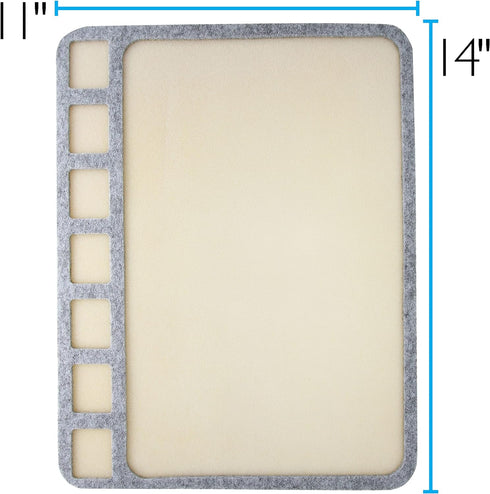 The Beadsmith Seed Bead Treasure Mat – 14” x 11” (35.6 x 27.9cm) – Soft Surface, 7 Compartments, Raised Border – Perfect for Working on Seed Bead ...
