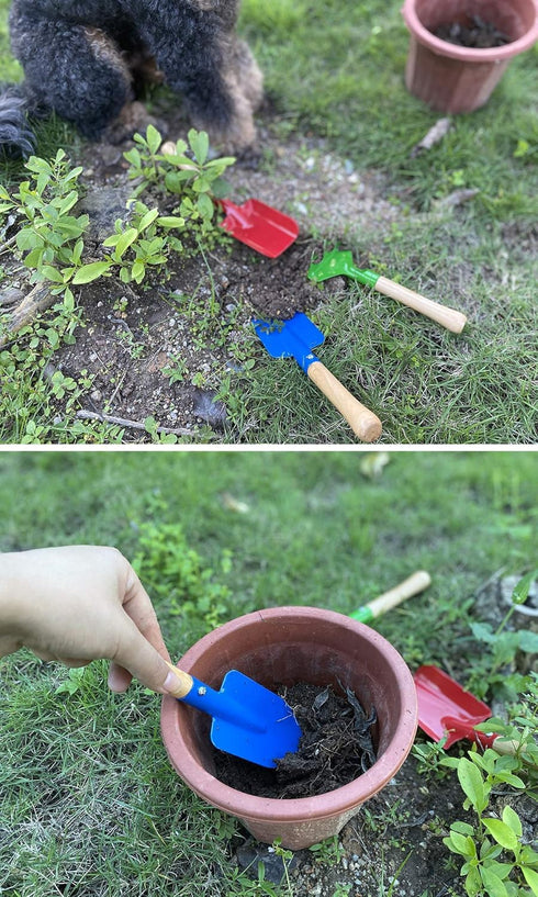 Kids Garden Tools Set Made of Metal with Sturdy Wooden Handle. Safe & Right Size for Children, 8" Long Bamboo Gardening Tools for Kids...