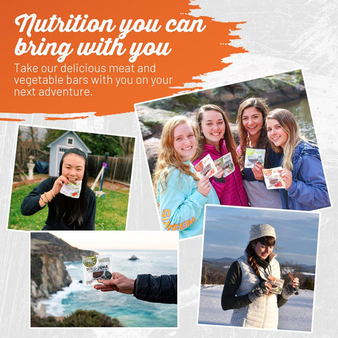 Wild Zora Meat & Veggie Bars, Variety 5-Pack, Natural Pork, Beef, Lamb, & Turkey Jerky Snacks, Healthy Paleo Snacks, AIP Friendly Options, Gluten ...