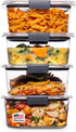 Rubbermaid Brilliance BPA Free Airtight Food Storage Containers with Lids, Set of 4 (4.7 Cup) Ideal for Lunch, Meal Prep, and Leftovers...