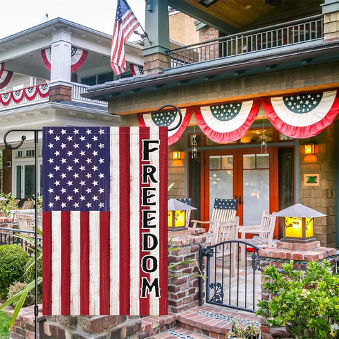 American Freedom Flag USA Garden Flag 12x18 Inch Double Sided, Patriotic 4th of July Yard Flag for Independence Day Outdoor House Decorations (ONL...