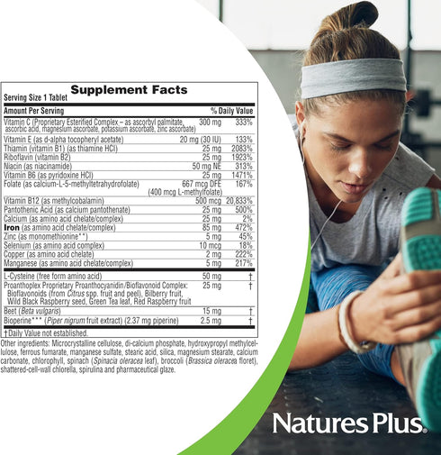 NaturesPlus Hema-Plex Iron - 30 Sustained Release Tablets, Pack of 2-85 mg Elemental Iron - Total Blood Health - with Vitamin C & Bioflavonoids - ...