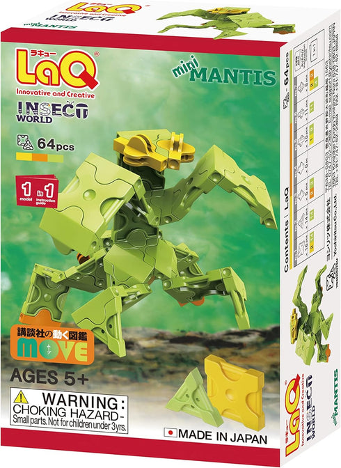 LaQ Insect World Mini Mantis | 64 Pieces | Age 5+ | Creative, Educational Construction Toy Block | Made in Japan...