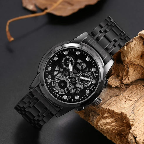 Avaner Men's Wrist Watch Stainless Steel Skeleton Quartz Watch with Luminous Hands...