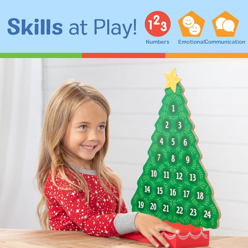 Melissa & Doug Countdown to Christmas Wooden Advent Calendar - Magnetic Tree, 25 Magnets , Orange...