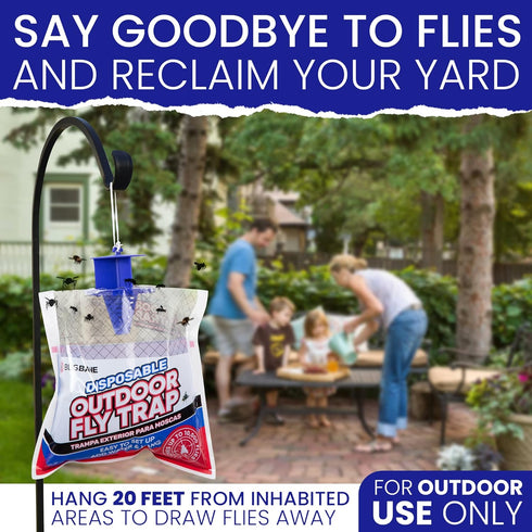 Fly Traps Outdoor Fly Traps. 2 Natural Pre-Baited Fly Bags . Fly Trap Bag Fly Catchers Outdoors. Stable Horse Ranch Fly Trap. Disposable Fly Traps...