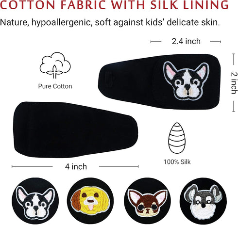 Cotton & Silk Eye Patch for Kids Glasses (Right Eye, Bulldog)...