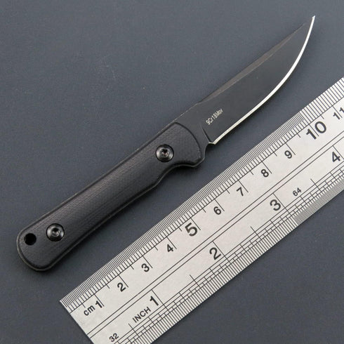 C1296 Fixed Blade Knife Neck Knife,9Cr18Mov Blade G10 Handle EDC Tool Knifes with kydex Sheath for Outdoor, Camping, Hiking, Fishing,Hunting(Black...