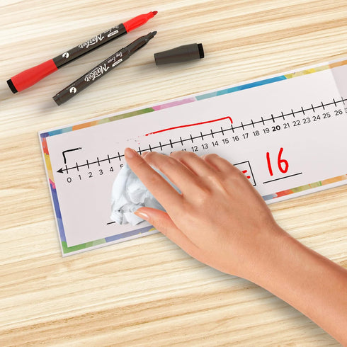 0-100 Dry Erase Number Line Board Double Sided 4 Feet Number Lines for Students with a Red & Black Dry Erase Marker Featuring 0-100 Number Line on...