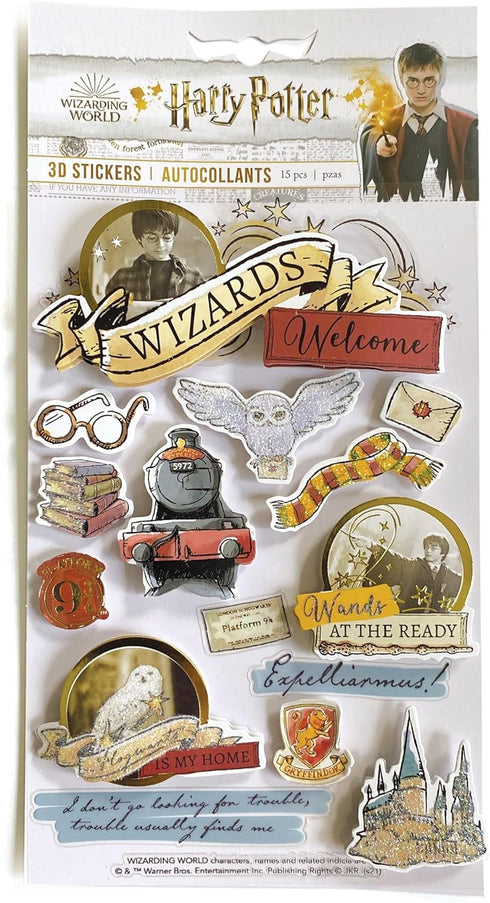 Paper House Productions Harry Potter Die-Cut 3D Scrapbook Sticker Sheet - Watercolor Icons...