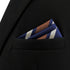 S&W SHLAX&WING Striped Pocket Square for Men Navy Blue with White Brown Stripes Business...
