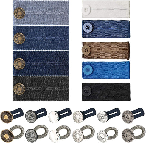 ZYNERY 21 PCS Waistband Extenders, Button Extenders for Jeans, Waist Extenders for Pants for Women Men Pregnancy Jeans Skirt Collar Dress...