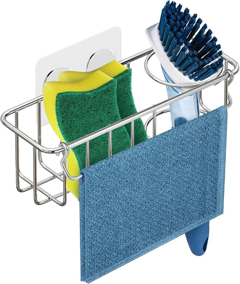 KESOL RustProof Sponge Holder Caddy for Kitchen, Stainless Steel Organizer, Brush Holder, 304 Accessories, Suction Cup + Adhesive...