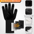 BBQ Gloves, 1472°F Heat Resistant Fireproof Mitts, Silicone Non-Slip Washable Oven Kitchen Gloves for Barbecue, Grilling, Cooking, Baking, Camping...