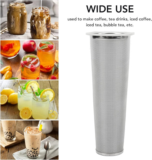 Cold Brew Filter for Mason Jar Wide Mouth Coffee Maker, 304 Stainless Steel Mesh Coffee Filter with Rubber Circle Coffee Brew Infuser for Fruit Te...