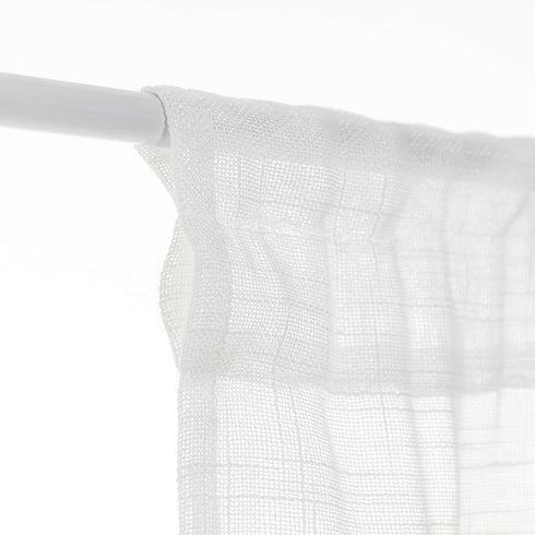 Aquazolax Front Door White Sheer Curtain Privacy Translucent Linen Textured French Door Curtain Panels Rod Pocket with Tie Back for Kitchen Door, ...