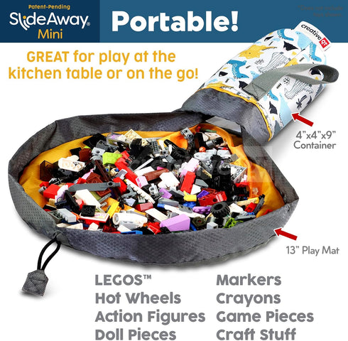 Creative QT SlideAway, Buffalo Check Print, On-The-Go Mini Storage Bag and Table Top Play Mat For Kids and Toddlers, Room and Travel Toy Organizer...