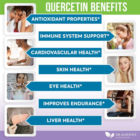 Extra Strength Quercetin with Zinc & Elderberry 1230mg | Supports Immune System & Cardiovascular Health, Helps Improve Inflammatory Responses & Im...