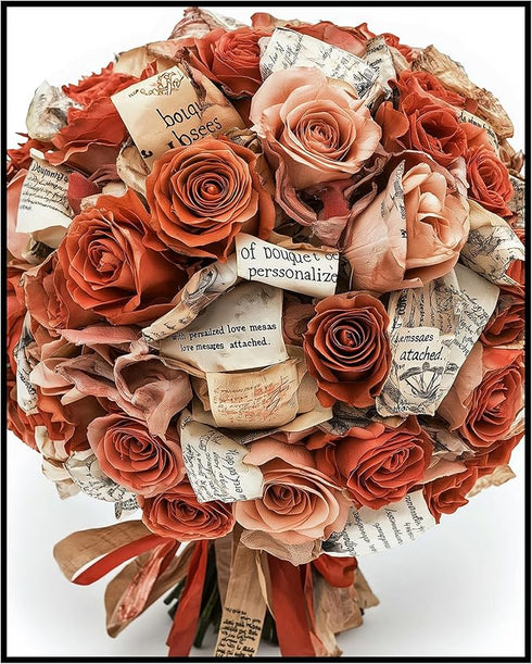 Posterizer 1 pcs-Cute Valentine's day bouquet of roses -4-Romantic Art-Holiday Poster Collection-Gift for Couples boyfriend girlfriend Husband Wif...