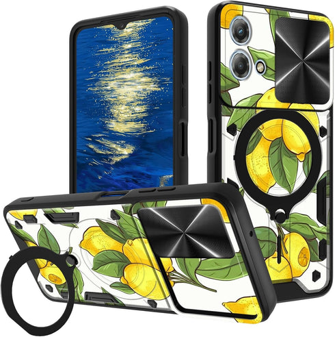 for Motorola Moto G Stylus 5G 2023 Case with Slide Camera Lens Cover & 360 Degree Rotate Ring Kickstand Hybrid Dual Layer Heavy Duty Protective Ph...