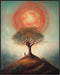 Posterizer 1 pcs-surrealism serene scene in alien planet with red sun 4-Abstract & Modern Art-Landscape & Nature Art-Gift for Men Women Entreprene...