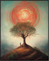Posterizer 1 pcs-surrealism serene scene in alien planet with red sun 4-Abstract & Modern Art-Landscape & Nature Art-Gift for Men Women Entreprene...