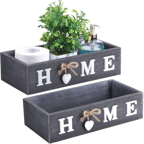 Bathroom Decor Box Toilet Paper Storage Box Bathroom Wood Tank with Home Sign Rustic Paper Holder Box Decor for Farmhouse Home Kitchen Bathroom Co...