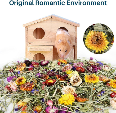 Sukh 150G Hamster Bedding - Hamster Flowers & Herbs Hamster Bedding Odor Control Dwarf Hamster Bedding Gerbil Bedding Robo Hamster Bedding Katy Ha...
