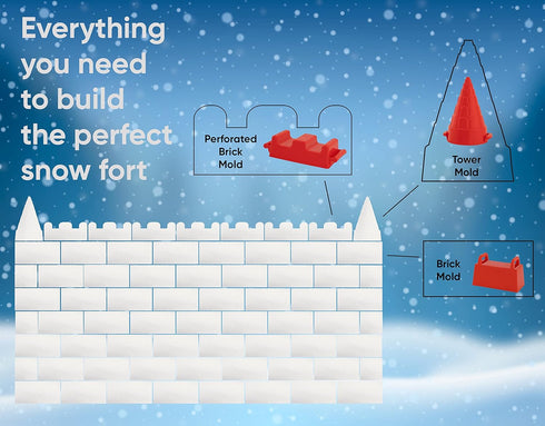 Superio Sand Shaper Tower and Cone Shape, Sand Box Castle Tower Red 10" Kids Durable Outdoor Toys Winter Snow Fort, Snow Castle, Summer Sand Box, ...