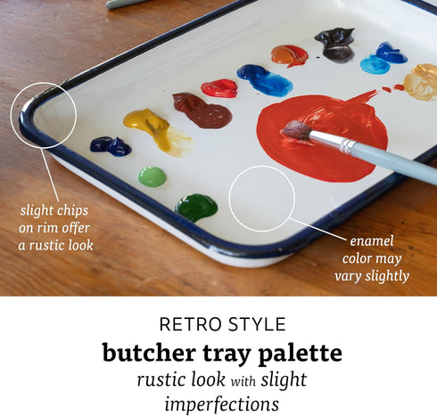 Art Alternatives Enamel Butcher Tray 7x10.5 inches, White...