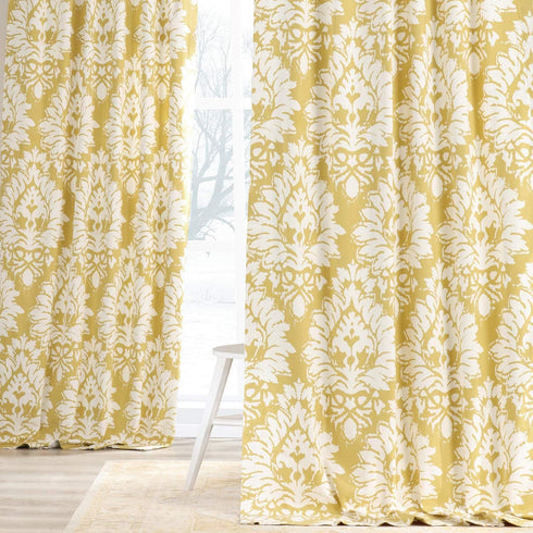 HPD Half Price Drapes Luxury Damask Printed Curtains 108 Inches Long Luxury Damask Cotton Curtains (1 Panel) Room Darkening Window Curtains for Be...