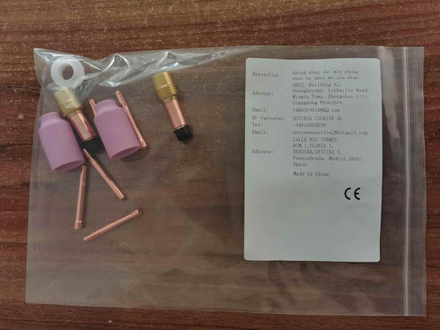 RIVERWELD TIG Gas Lens Collets Boby 13N24 45V26 (3/32" & 2.4mm Orifice) Ceramic Cup 54N14#8 (1/2") 54N01 TIG Gas Lens Insulator for QQ300 DB SR CK...