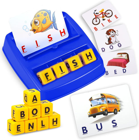 Matching Letter Game, Alphabet Spelling & Reading Words, Objects & Color Recognition, Early Learning Educational Toy for Preschool & Kindergarten ...