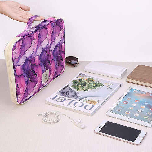Travel Portfolio Organizer Waterproof A4 Document Bag Multifunctional Travel Note Pouch Zippered Case for Notebook, Ipad, Journals, Sketch Books(M...