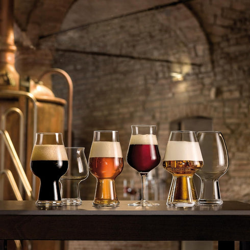 Luigi Bormioli Birrateque 20.25 oz Stout Beer Glasses (Set of 2) - Craft Beer Glasses for Baltic Porter, Irish Dry Stout, Milk Stout, Laser-Cut Ri...