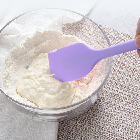 Purple Rubber Spatula for Kitchen Use, 10.8In Silicone Spatulas for Cooking Heat Resistant, Flexible Small kitchen Spatula for Kitchen Nonstick Co...