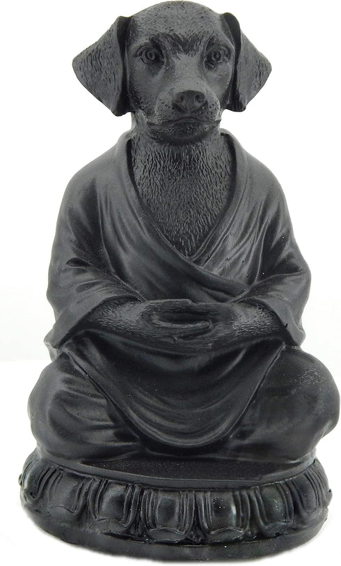 Bellaa 29608 Meditating Dog Statue Cute Zen Buddha Yoga Pose Monk Namaste Mindfulness Tranquility Peacefulness Indoor Living Room Decor Outdoor Fa...