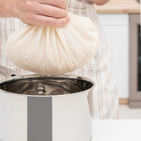 Reusable Jelly Strainer Bags - 100% Organic Cotton Juice Strainer Bags - Large, Reusable, Washable, and Biodegradable Kefir, Kava, Pulp & Yogurt S...