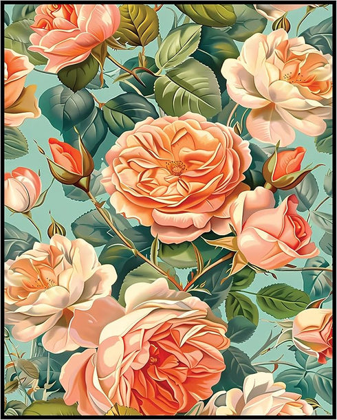Posterizer 1 pcs-natural wild orange flowers for chic wall decor-Floral & Botanical Art-Abstract & Modern Art-Decor for Home & Office- UNFRAMED Wa...